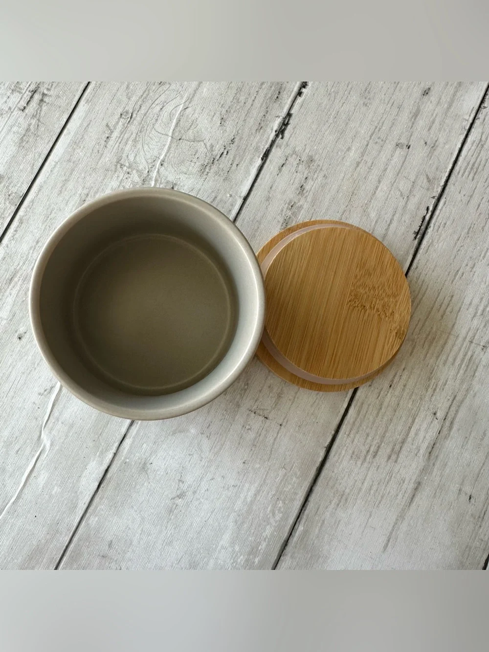PREOWNED NESPRESSO SUGAR BOWL BAMBOO LID GREY CONTAINER